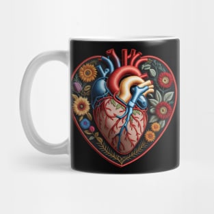 Valves Bursting Botanical Heart Embroidered Patch Mug